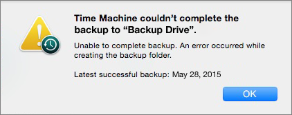 Time Machine Error Message