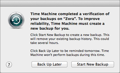 Time Machine Error Message